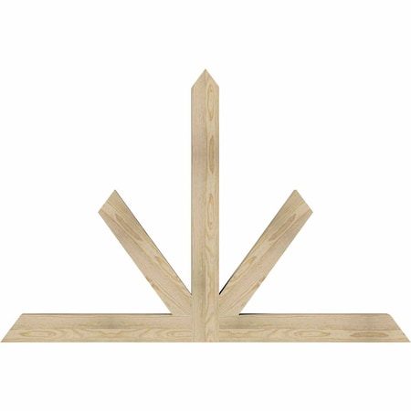 Ekena Millwork Saratoga Rough Sawn Timber Gable Bracket, Douglas Fir, 60"W x 40"H x 4"D x 4"F, 16/12 Pitch GBW060X40X0404SAR00RDF